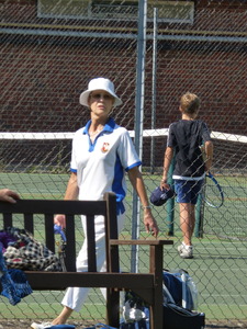 Geraldine Perrin Ladies Singles winner waiting for her next match !