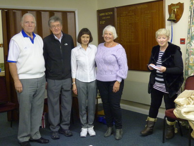 League Runners Up John Coombes, Ian Farrell, Jean Barltrop and Rose Field.