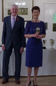 Winner of the Agnes Stedman Cup Geraldine Perrin with Barry Thelwell