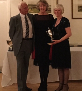 Mixed Pairs winners Tim Hyde and Carol Hyde with Barry Thelwell's partner Kathy in the middle.
