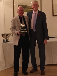 Winner of the President's Trophy Trevor Day with Barry Thelwell.