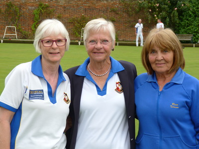 Ladies Championship Singles Finalists with marker Mags Shelley.