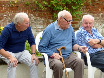 Former Marlow bowler Dave Turner with Bob Coombs in the middle and Ken Bell on the right.