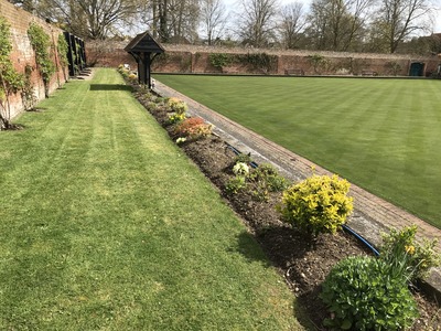 The top border section opposite the clubhouse.