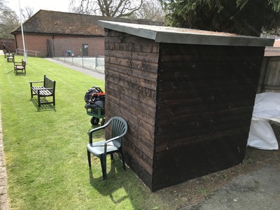 A back view of the shed so exquisitely put together by Peter "Wren" Barltrop